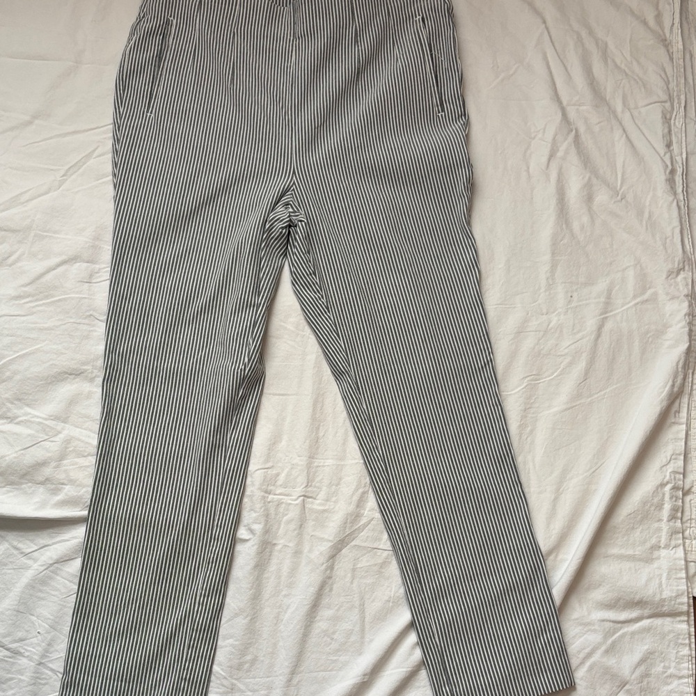 Rafaella Black and White Striped Chinos